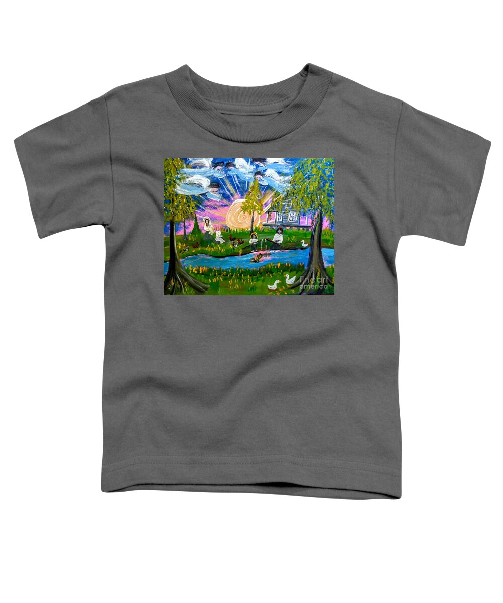 Family's Angels Toddler T-Shirt featuring the painting Family's Angels by Seaux-N-Seau Soileau