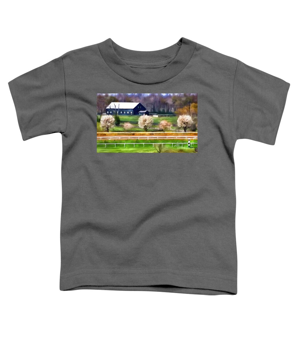 Keeneland Toddler T-Shirt featuring the digital art Farm Near Keeneland by CAC Graphics