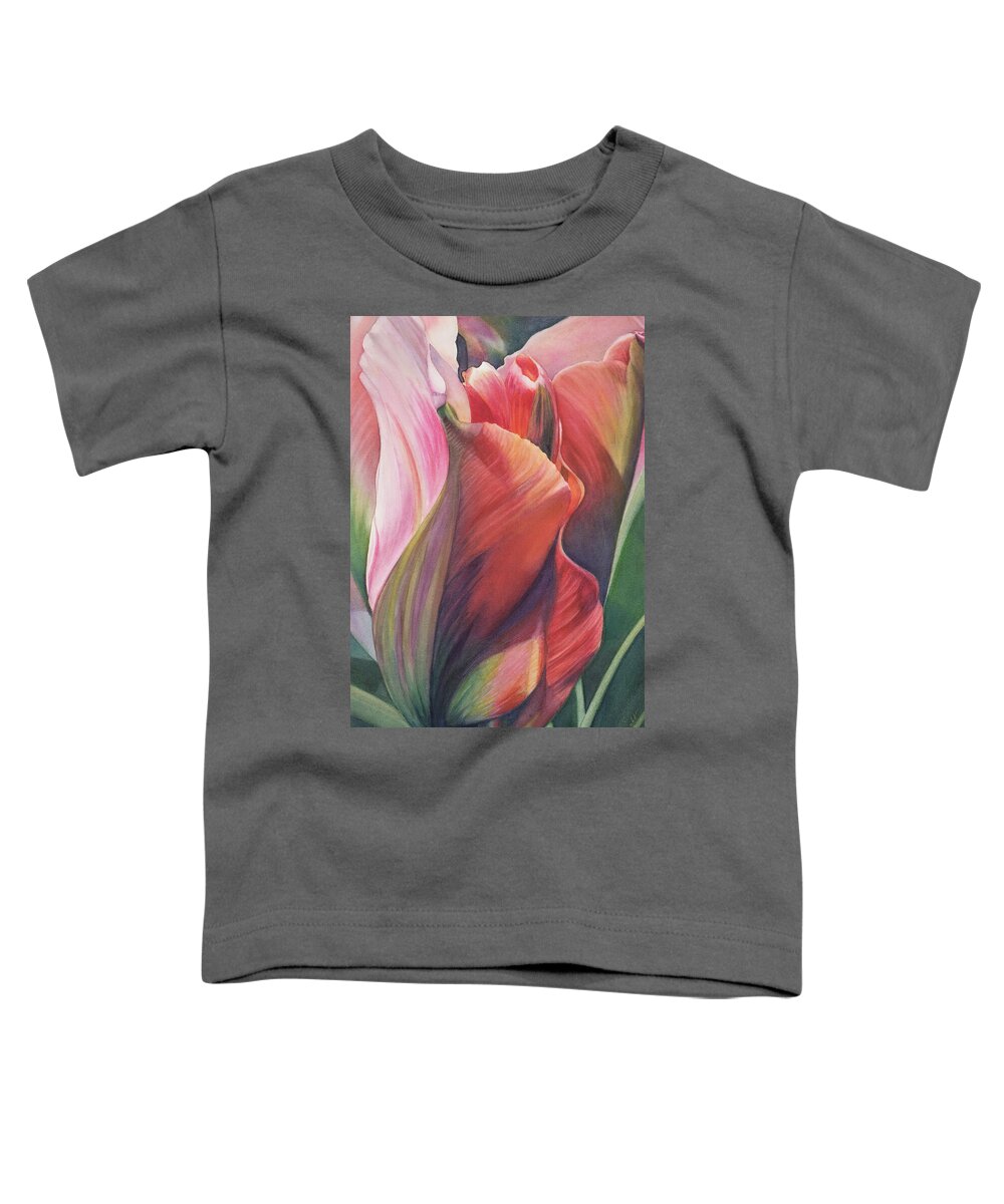 Tulip Toddler T-Shirt featuring the painting Festval Bloom by Sandy Haight