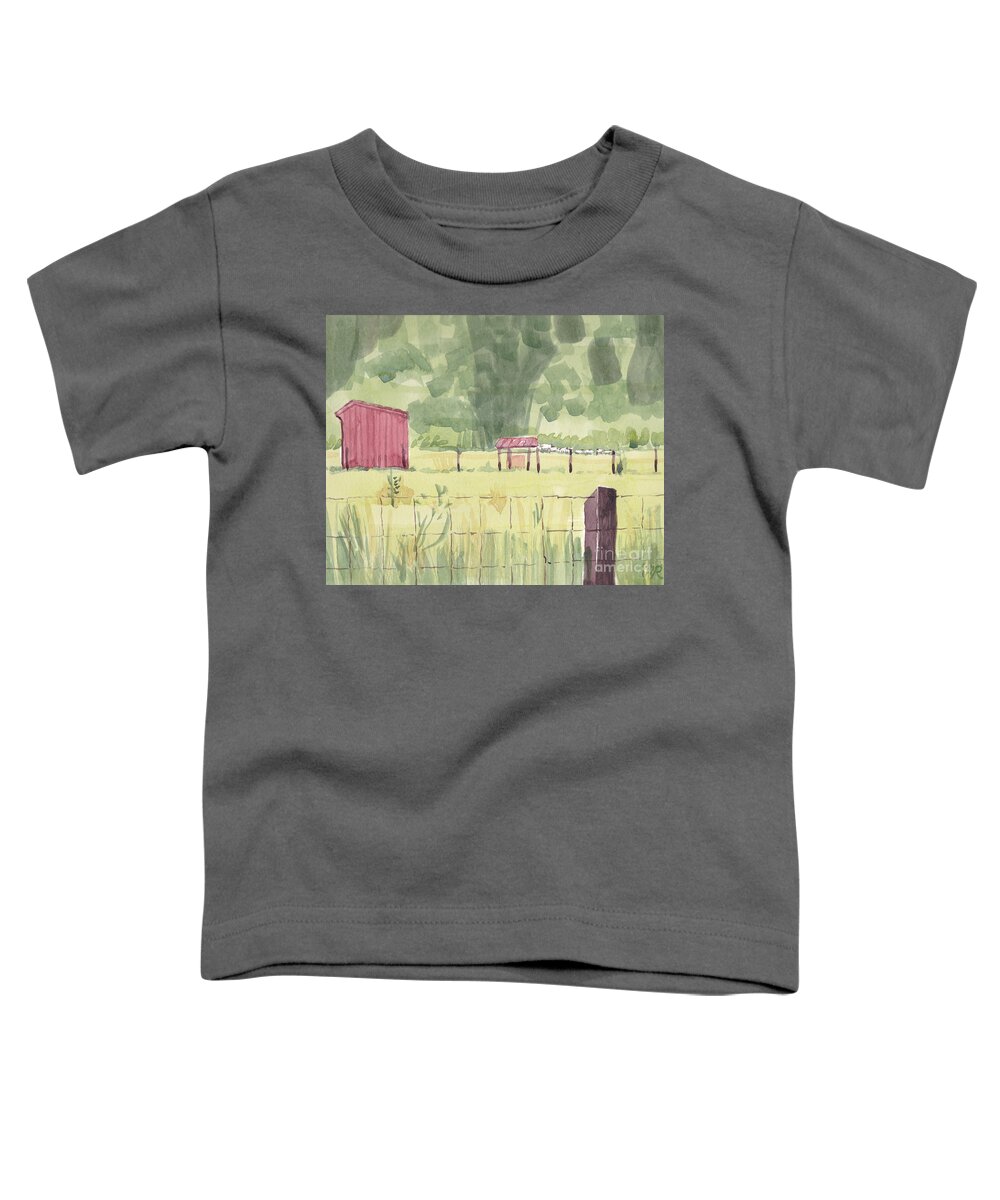 Maryland Toddler T-Shirt featuring the painting Field on Holly Drive by Maryland Outdoor Life