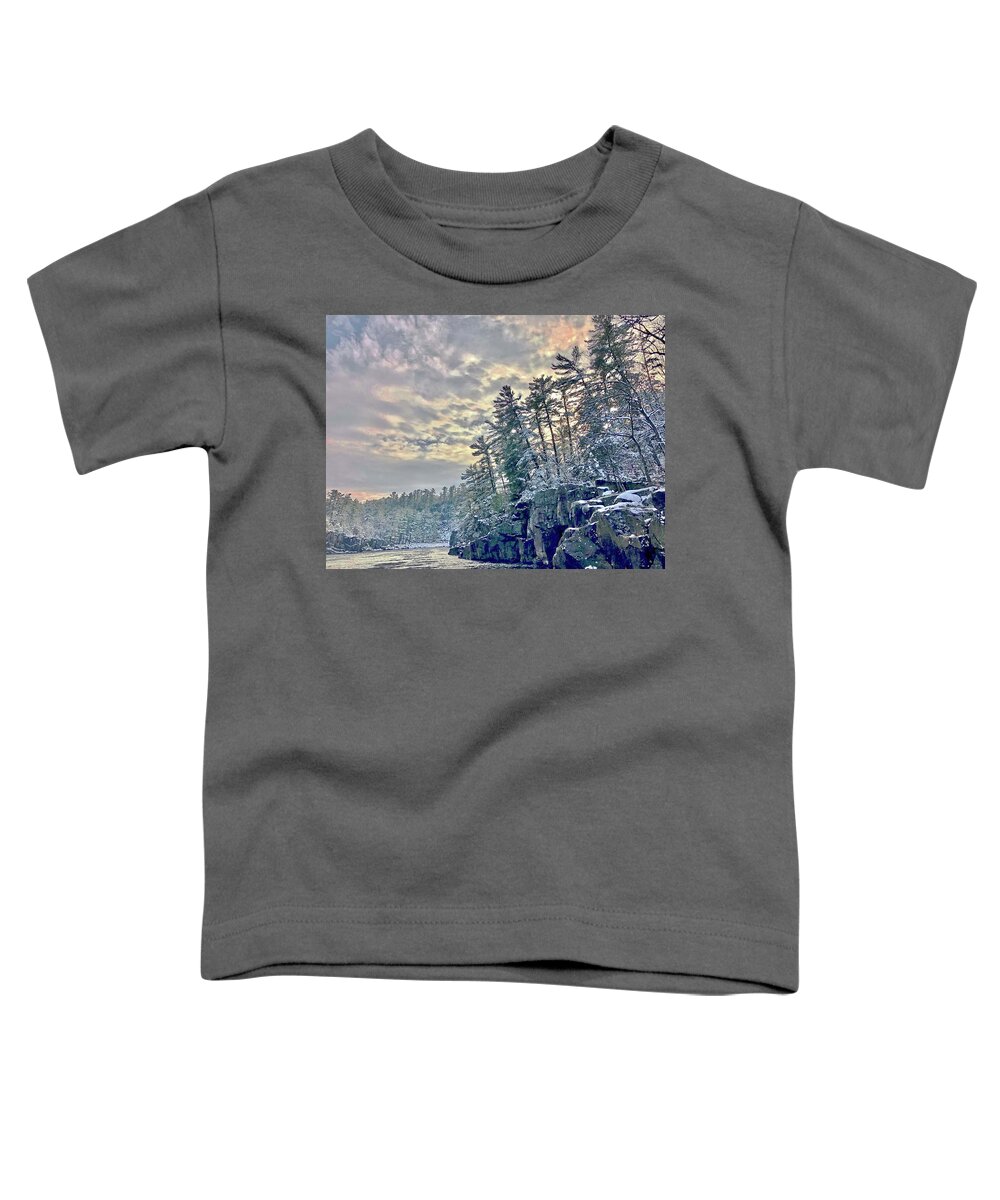 Winter Toddler T-Shirt featuring the photograph Fire and Ice by Sarah Lilja