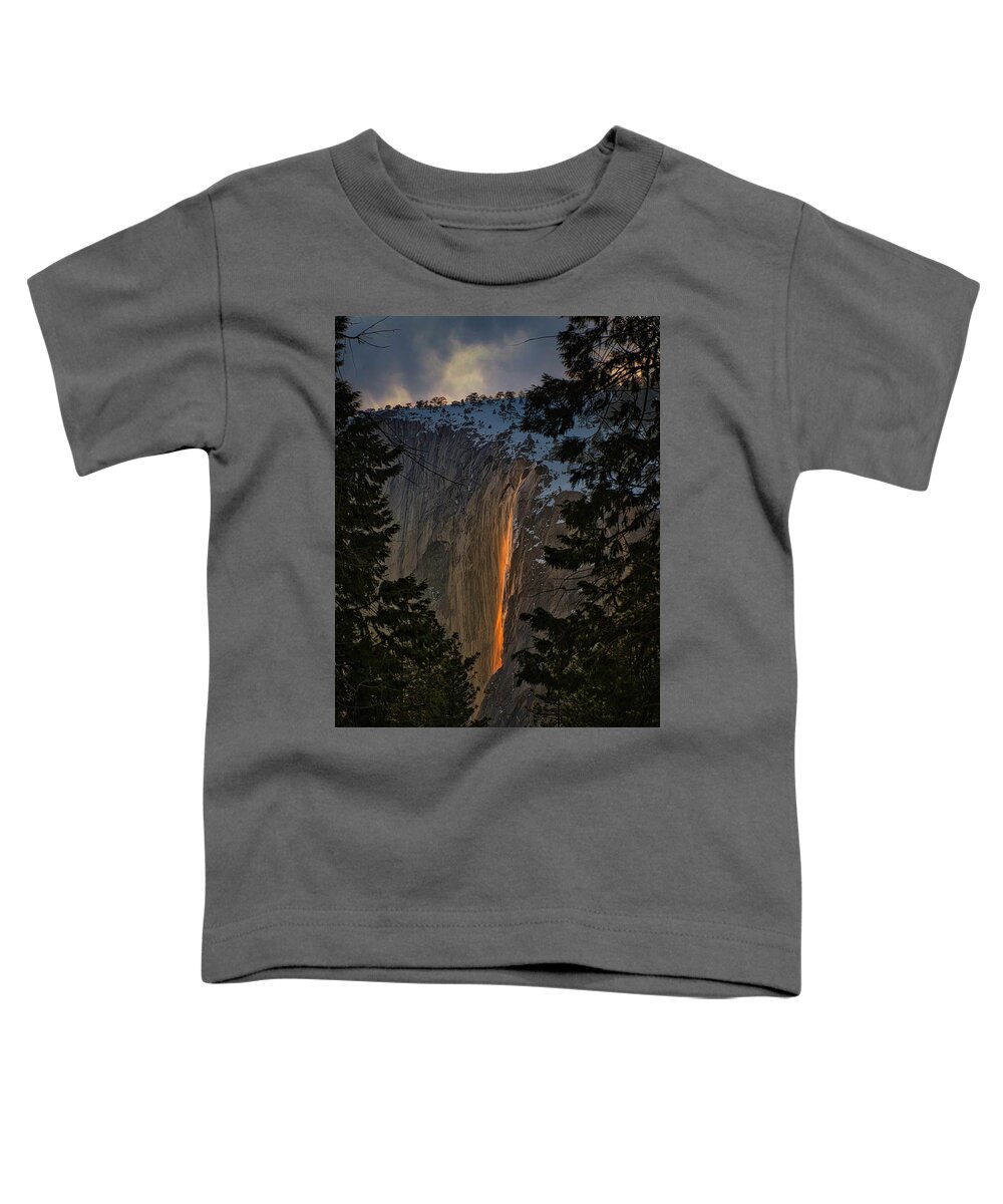 Landscape Toddler T-Shirt featuring the photograph Fire Fall Between by Romeo Victor