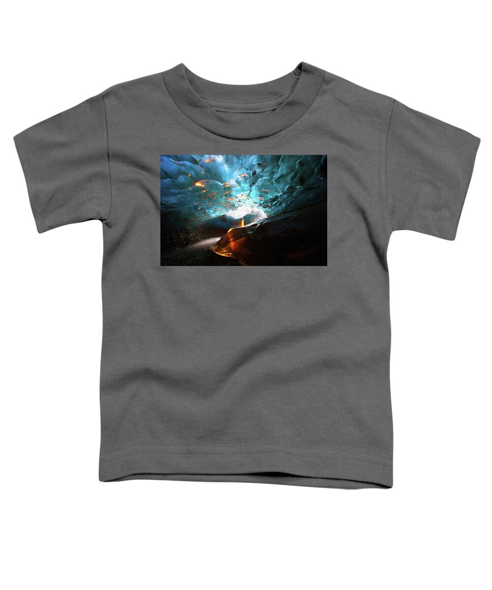 Iceland Toddler T-Shirt featuring the photograph Fire in ice #2 by Christopher Mathews