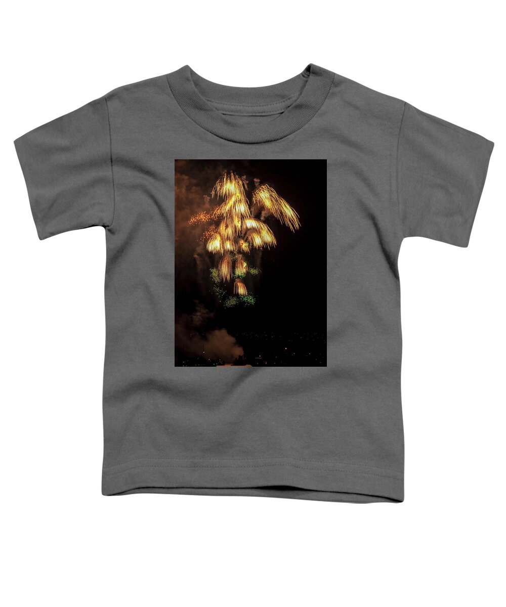 Fireworks Toddler T-Shirt featuring the photograph Firefall Fireworks by Ginger Stein