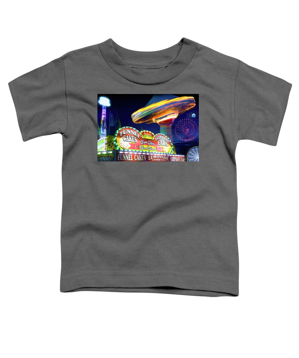 Carnival Toddler T-Shirt featuring the photograph Fireworks at the State Fair by Mark Andrew Thomas