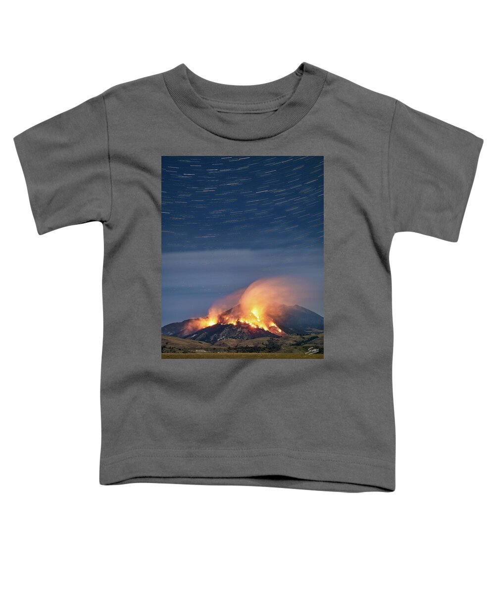 Fire Toddler T-Shirt featuring the photograph First Night The Bridger Foothills Fire by Matt Suess