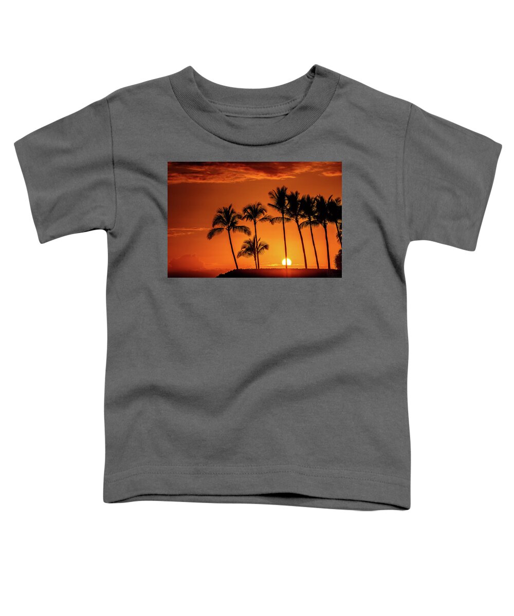 Hawaii Toddler T-Shirt featuring the photograph First Sunset of 2020 by John Bauer