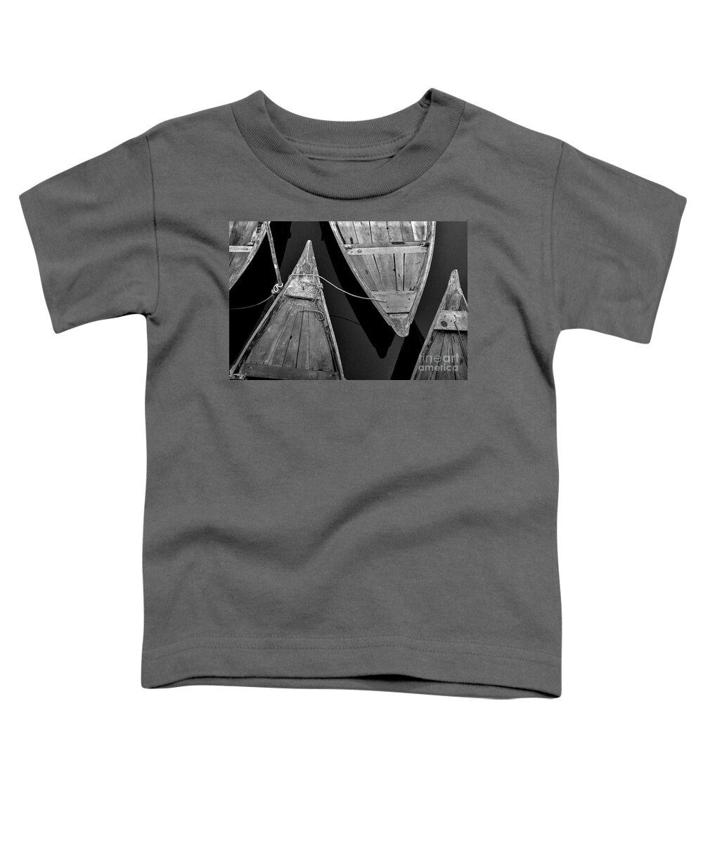 Vietnamese Toddler T-Shirt featuring the photograph Fishing Flotilla - in black and white  by Daniel M Walsh