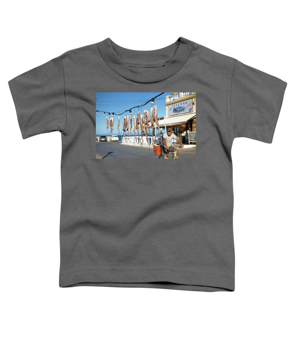 Fishing Toddler T-Shirt featuring the photograph Fishing village life in Gytheio, Greece by Sean Hannon