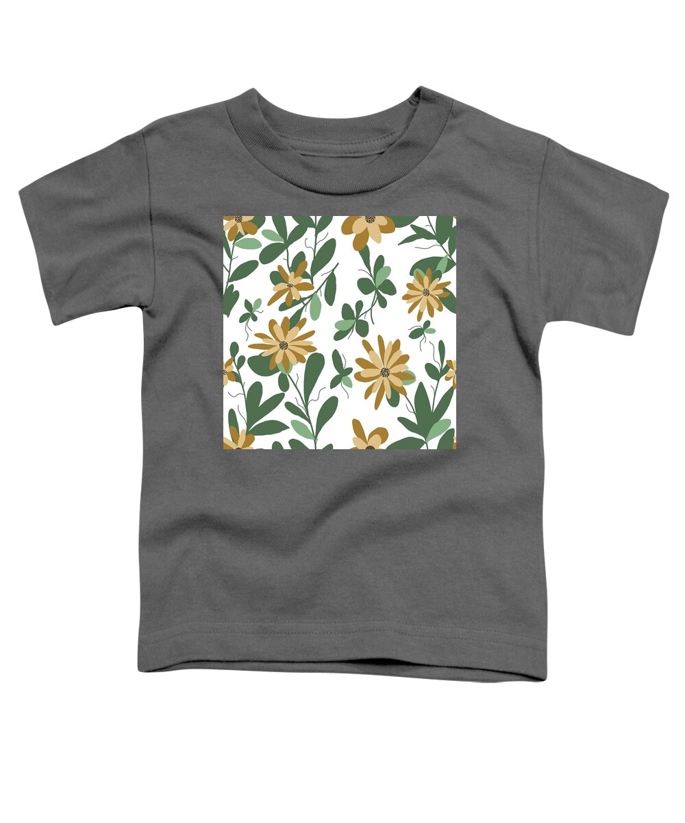 Floral Toddler T-Shirt featuring the digital art Floral Pattern Design 277 by Lucie Dumas