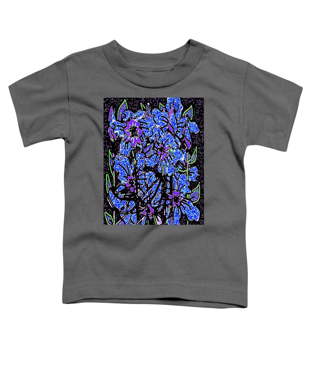 Flowers Toddler T-Shirt featuring the digital art Flower Blues by Vallee Johnson