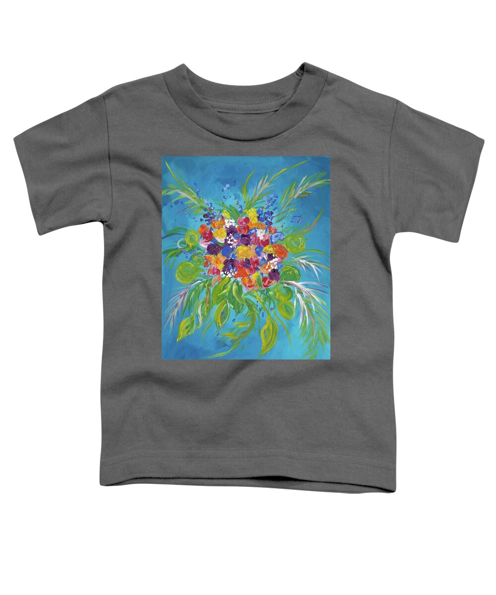 Flower Toddler T-Shirt featuring the painting Flower Bouquet by Britt Miller