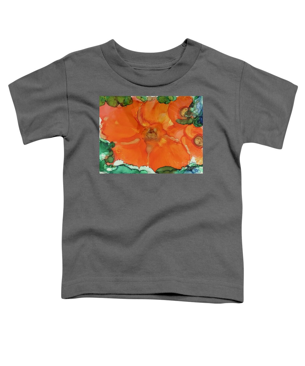 Flower Toddler T-Shirt featuring the painting Flower burst by ShelleyK Myers