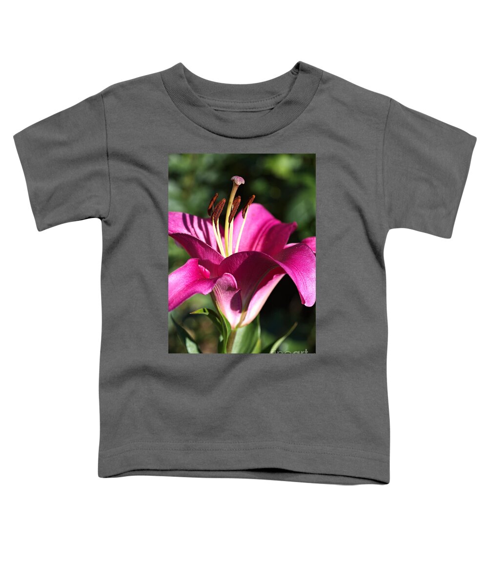 Lily Toddler T-Shirt featuring the photograph Flowering Pink Lily by Joy Watson