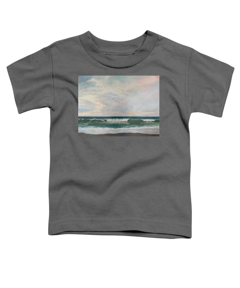 Beautiful Sky Toddler T-Shirt featuring the painting Flying in Formation by Judy Rixom