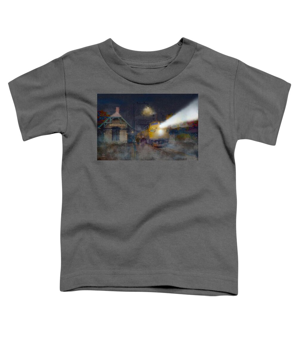 Chicago Toddler T-Shirt featuring the digital art Foggy Fall Early Morning Commute by Glenn Galen