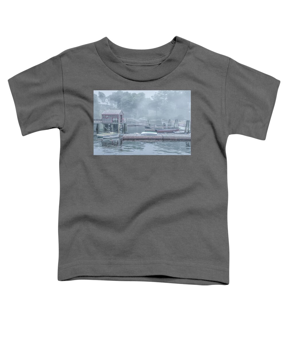 Maine Toddler T-Shirt featuring the photograph Foggy Morning In Rockland, Maine by Marcy Wielfaert