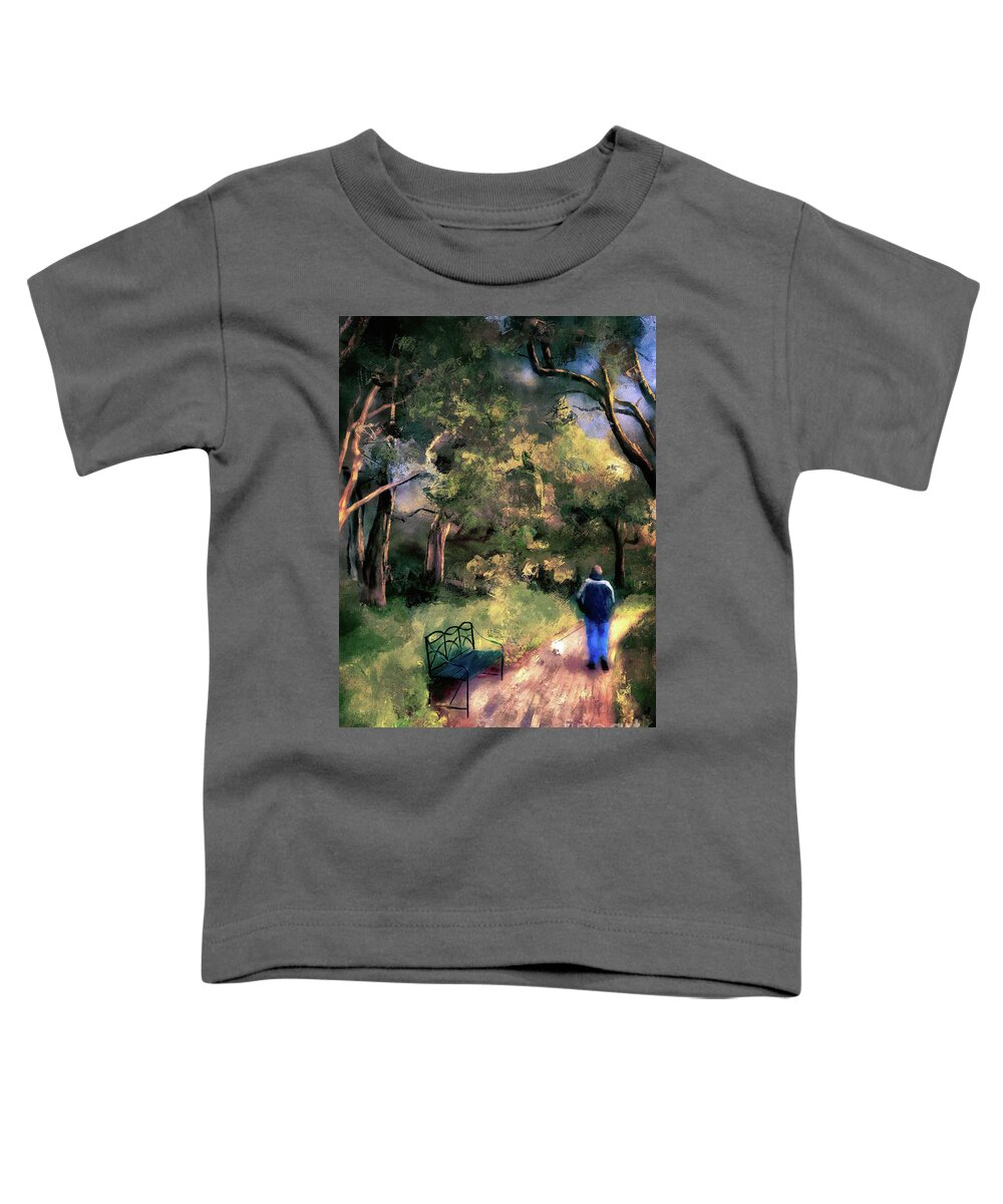 Williamsburg Toddler T-Shirt featuring the digital art Following the Yellow Brick Road by Lois Bryan