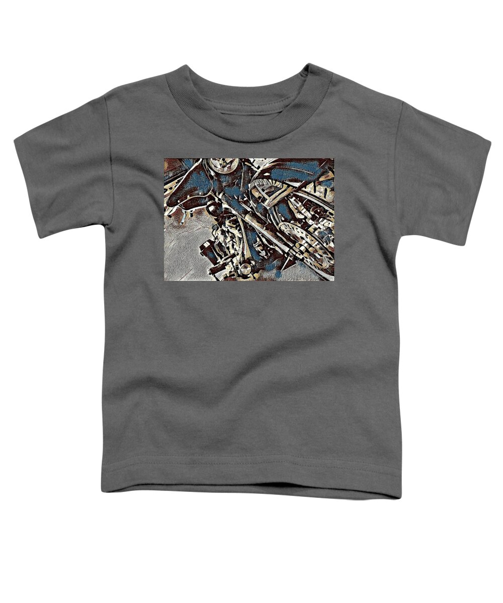 Motorcycle Toddler T-Shirt featuring the digital art Forever Two Wheels by David Manlove