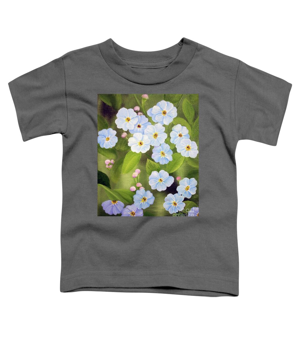 Forget Me Not Toddler T-Shirt featuring the painting Forget Me Nots by Jimmie Bartlett