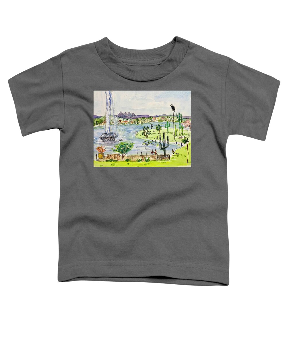  Toddler T-Shirt featuring the painting Fountain Hills by Cheryl Prather