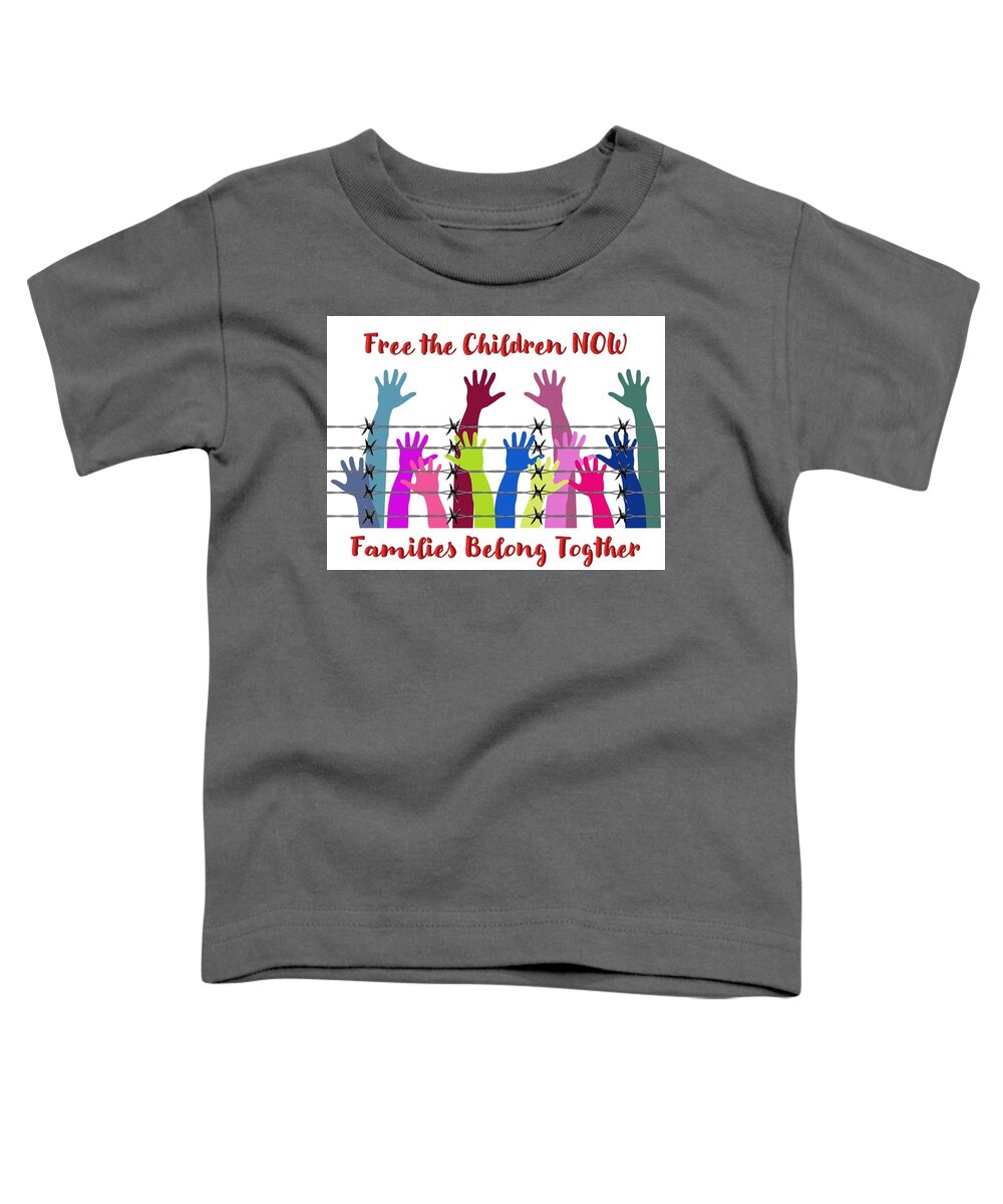 Children Toddler T-Shirt featuring the drawing Free the Children NOW by Nancy Ayanna Wyatt