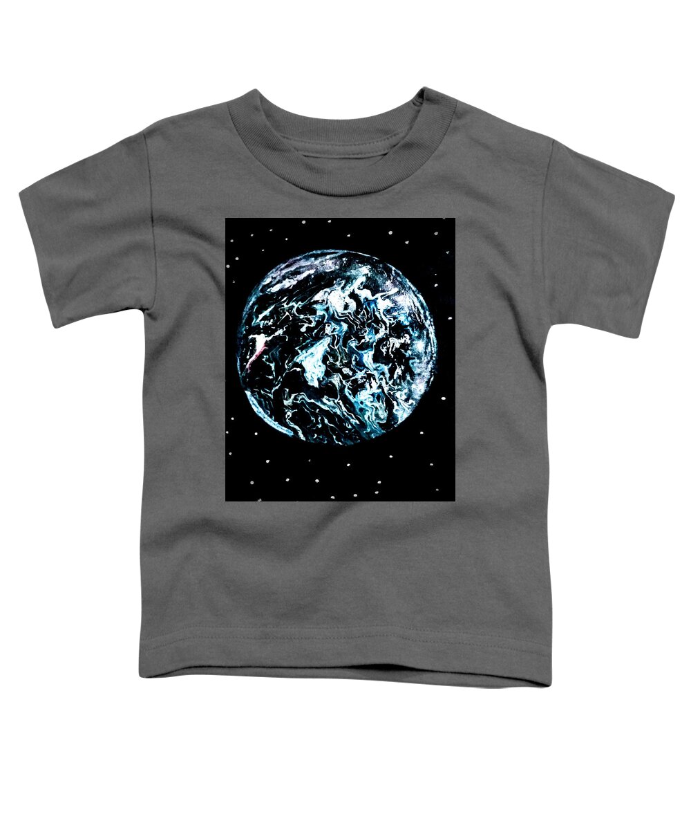Frozen Toddler T-Shirt featuring the painting Frozen planet by Anna Adams