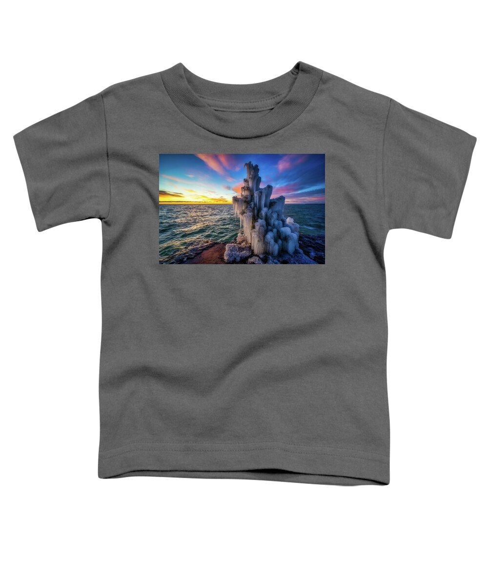Door County Toddler T-Shirt featuring the photograph Frozen Sunrise by Brad Bellisle