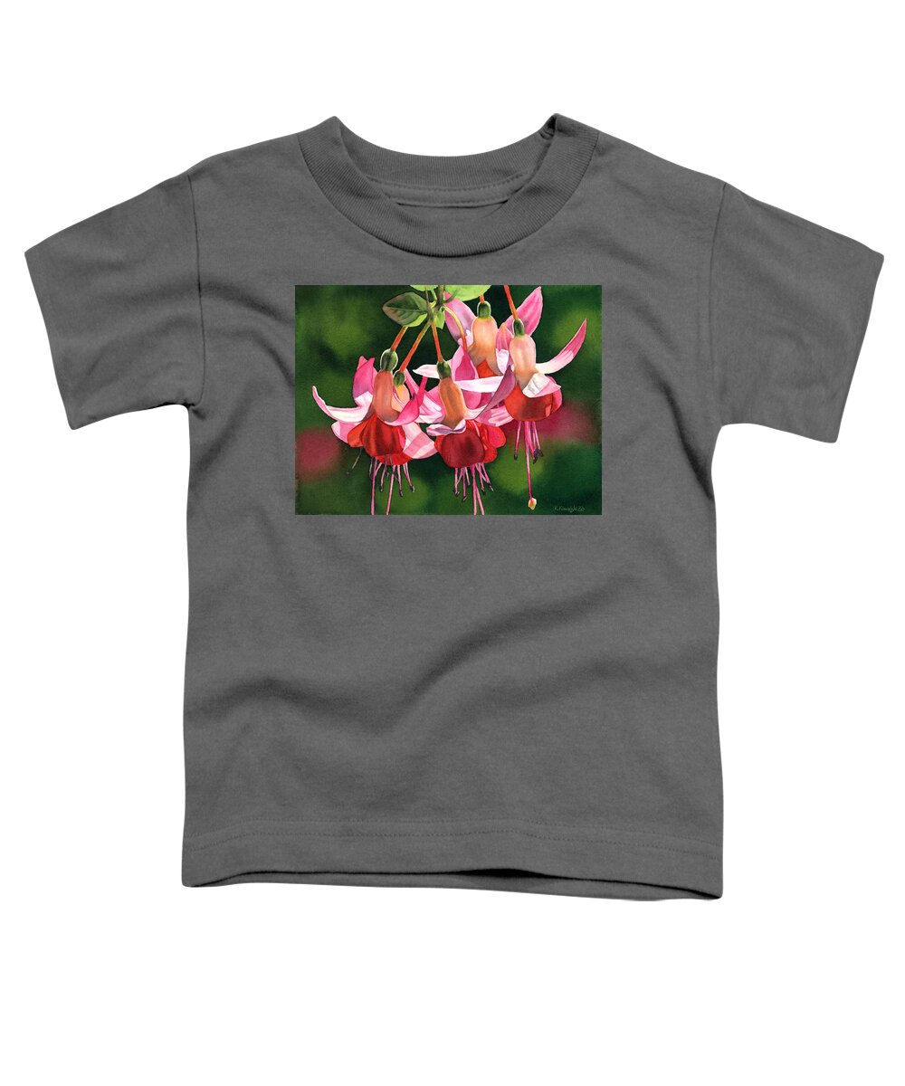 Fuchsia Toddler T-Shirt featuring the painting Fuchsia by Espero Art