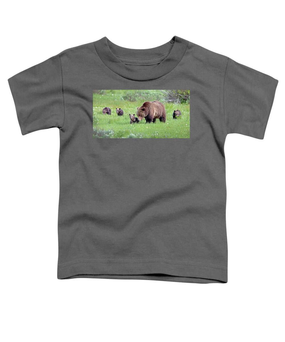 Grizzly Bear Toddler T-Shirt featuring the photograph Full House by Jack Bell