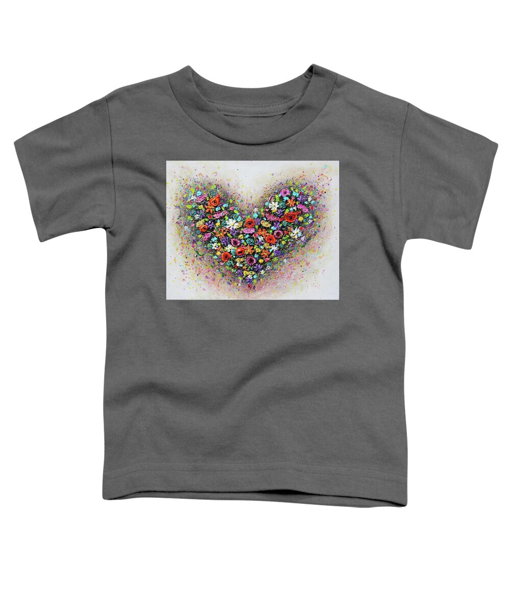 Heart Toddler T-Shirt featuring the painting Full of Love by Amanda Dagg