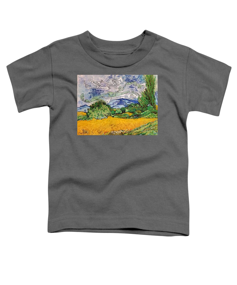 Mixed Media Toddler T-Shirt featuring the mixed media Fun and Folly by Eileen Kelly