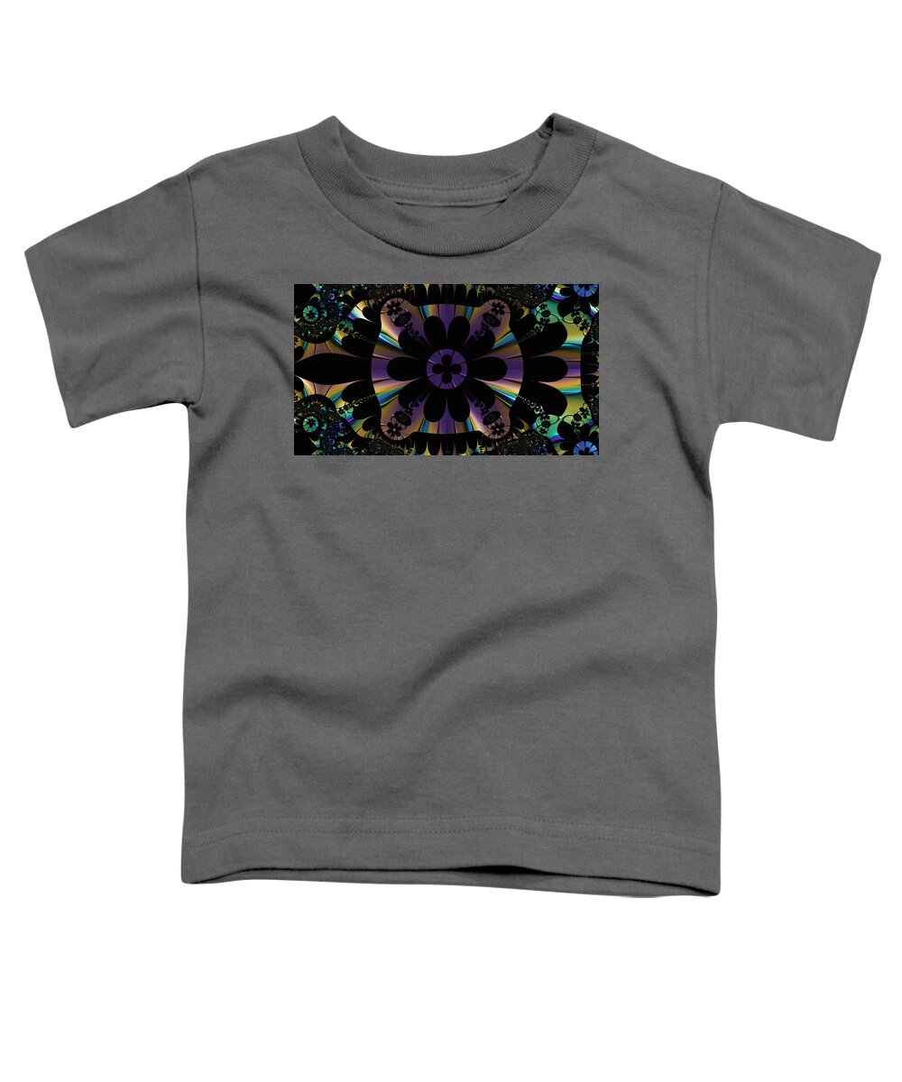 Fractal Toddler T-Shirt featuring the digital art Fun Fractal Flowers by Ally White