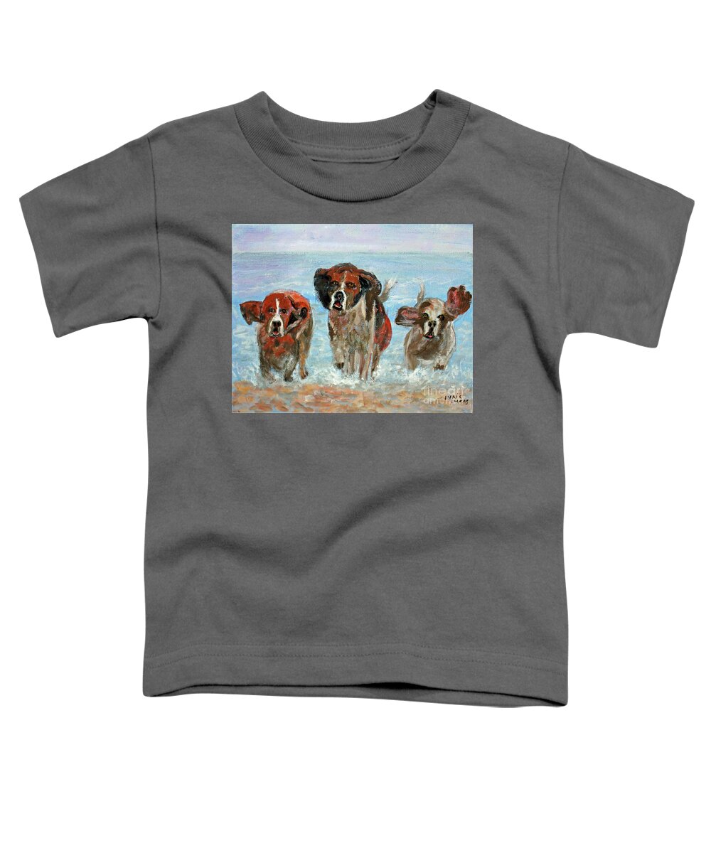 Animals Toddler T-Shirt featuring the painting Fun Run by Lyric Lucas