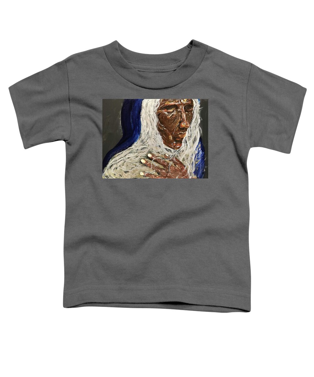 Goddess Toddler T-Shirt featuring the painting G-d and The Grandmother Tree by Bethany Beeler