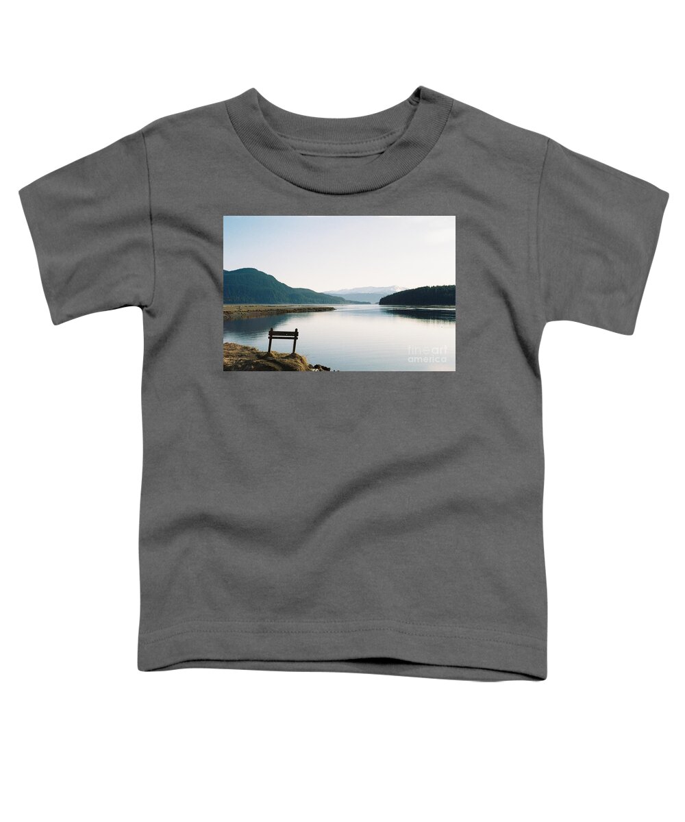 #alaska #ak #juneau #cruise #tours #vacation #peaceful #sealaska #southeastalaska #calm #35mm #analog #film #reflection #douglas #admiraltyisland #chilkatmountains #chilkats #capitalcity #lynncanal #clearskies #clearblueskies #sprucewoodstudios Toddler T-Shirt featuring the photograph Game Refuge Trail by Charles Vice
