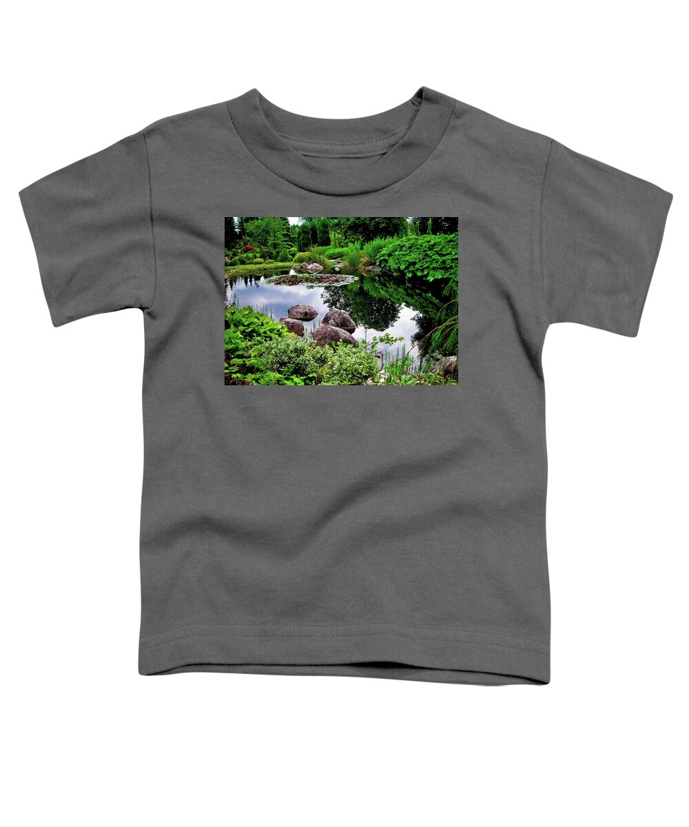 Garden Toddler T-Shirt featuring the photograph Garden Reflections ... by Juergen Weiss