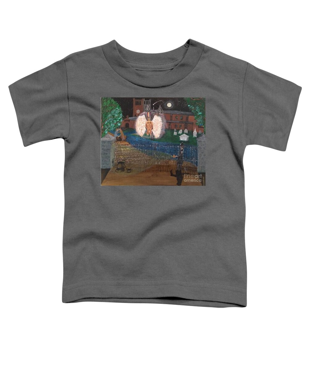 Lgbtq Toddler T-Shirt featuring the painting Gay Angel 1880 by David Westwood