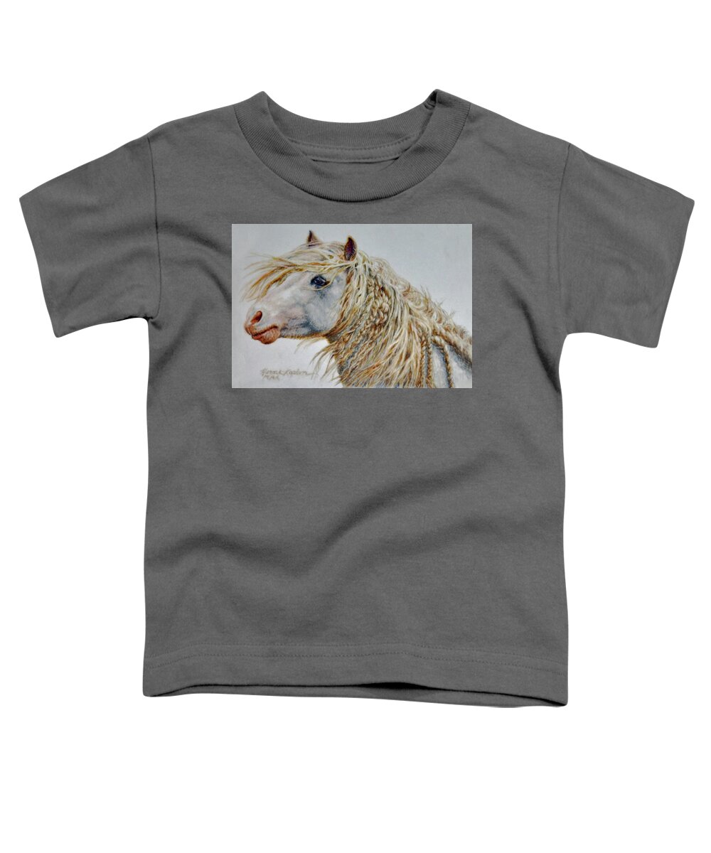 Gypsy Horse Toddler T-Shirt featuring the painting Gentle Gypsy Spirit by Denise Horne-Kaplan