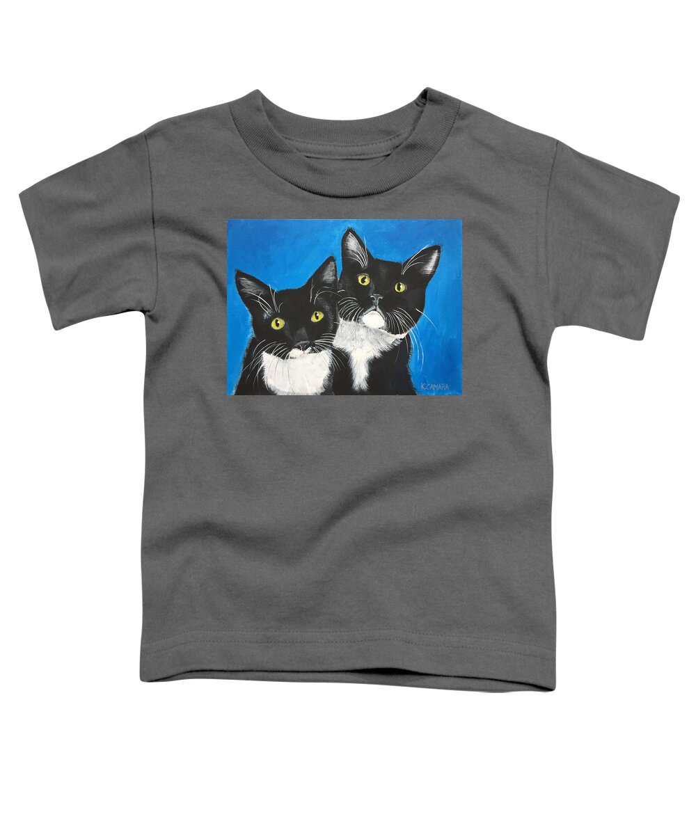 Pets Toddler T-Shirt featuring the painting George and Grayson by Kathie Camara