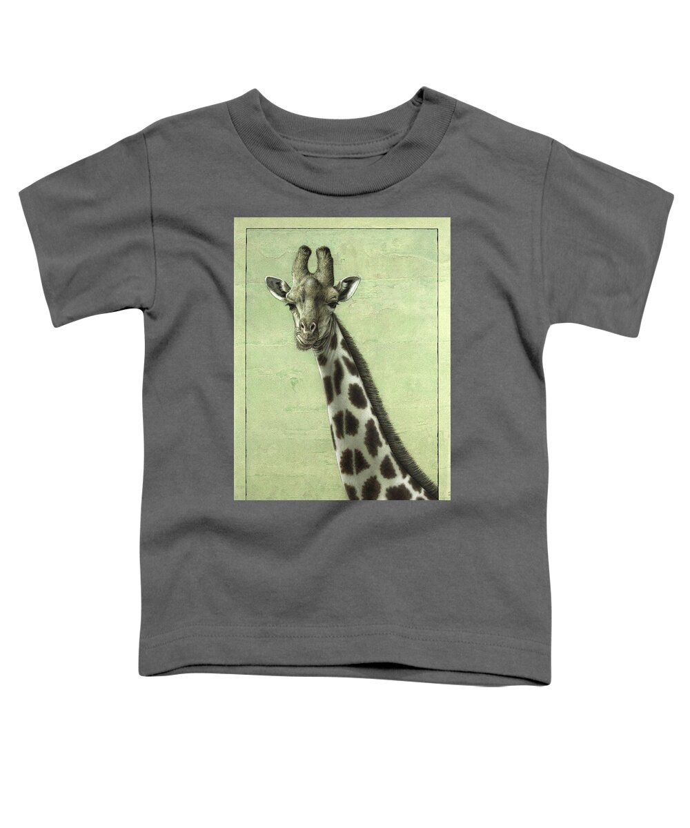 Giraffe Toddler T-Shirt featuring the painting Giraffe by James W Johnson