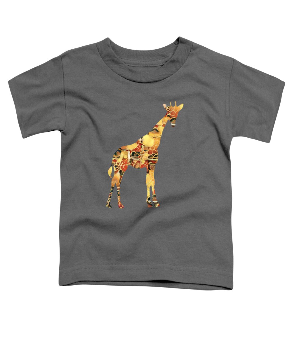 Giraffe Toddler T-Shirt featuring the digital art Giraffe Silhouette 2 by Eileen Backman