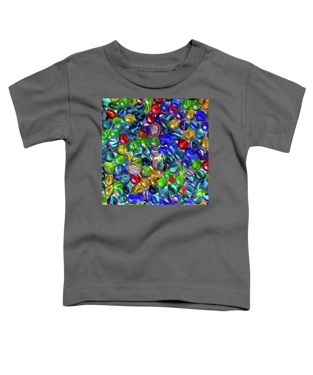 Colored Toddler T-Shirt featuring the photograph Glass Marble Colorful by Mehran Akhzari