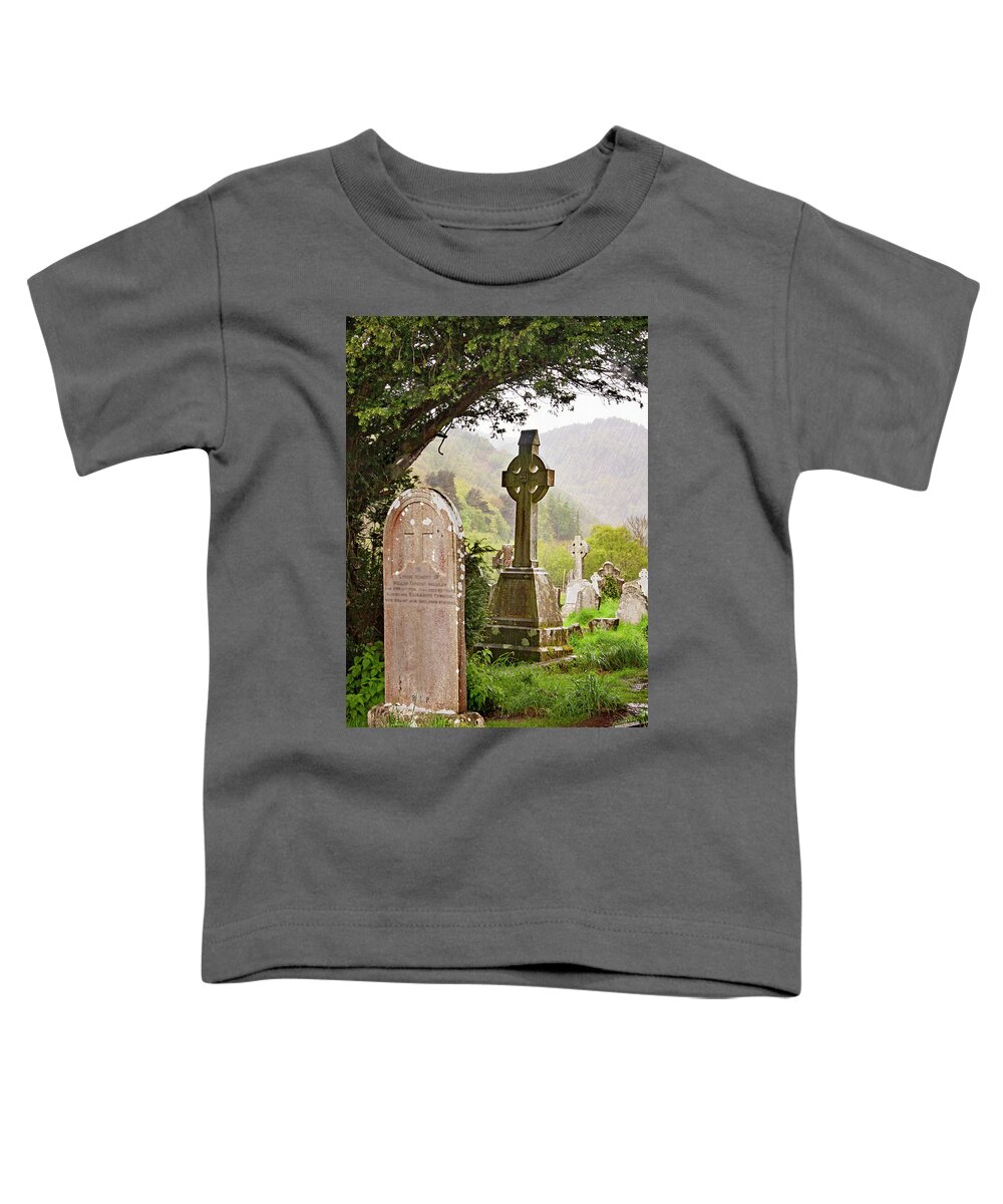 Ireland Toddler T-Shirt featuring the photograph Glendalough Tombstones by Jill Love