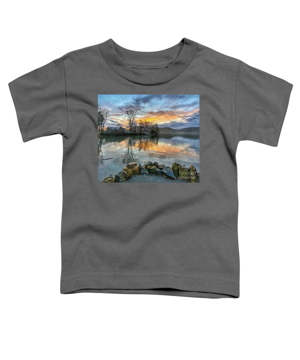 Sunrise Toddler T-Shirt featuring the photograph Glorious Morning at Claytor Lake State Park by Kerri Farley