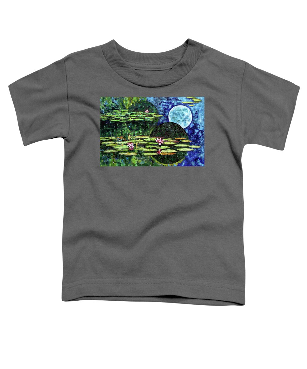 Water Lilies Toddler T-Shirt featuring the painting God's Dream by John Lautermilch