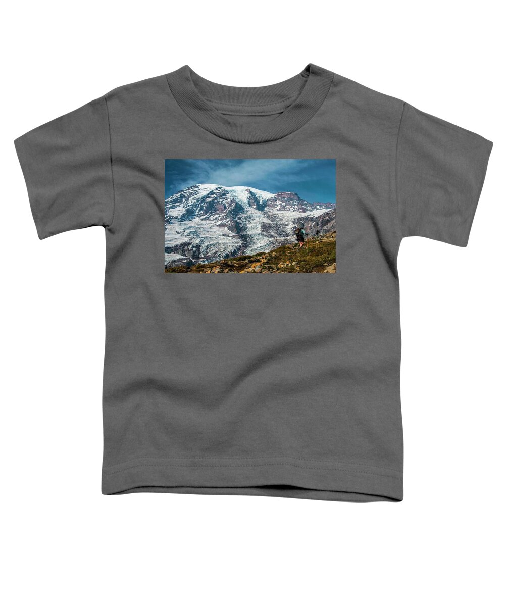 Mount Rainier National Park Toddler T-Shirt featuring the photograph Going Up by Doug Scrima
