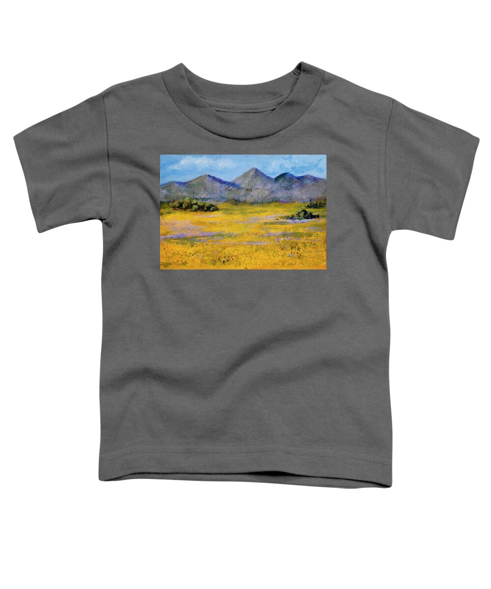 Autumn Landscape Toddler T-Shirt featuring the painting Golden autumn by Asha Sudhaker Shenoy