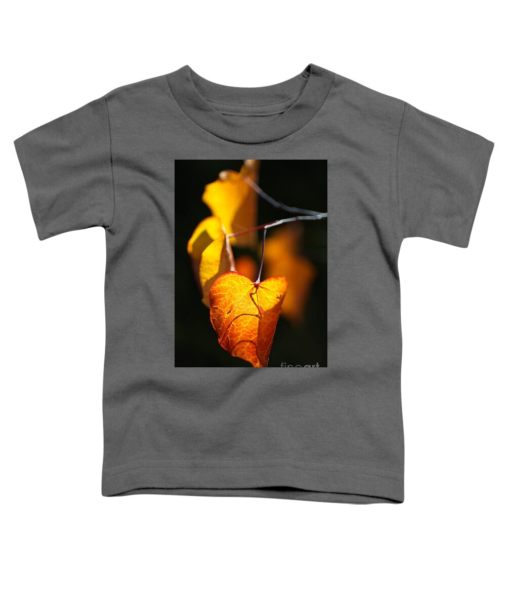 Golden Autumn Leaves Toddler T-Shirt featuring the photograph Golden Autumn Leaves by Joy Watson