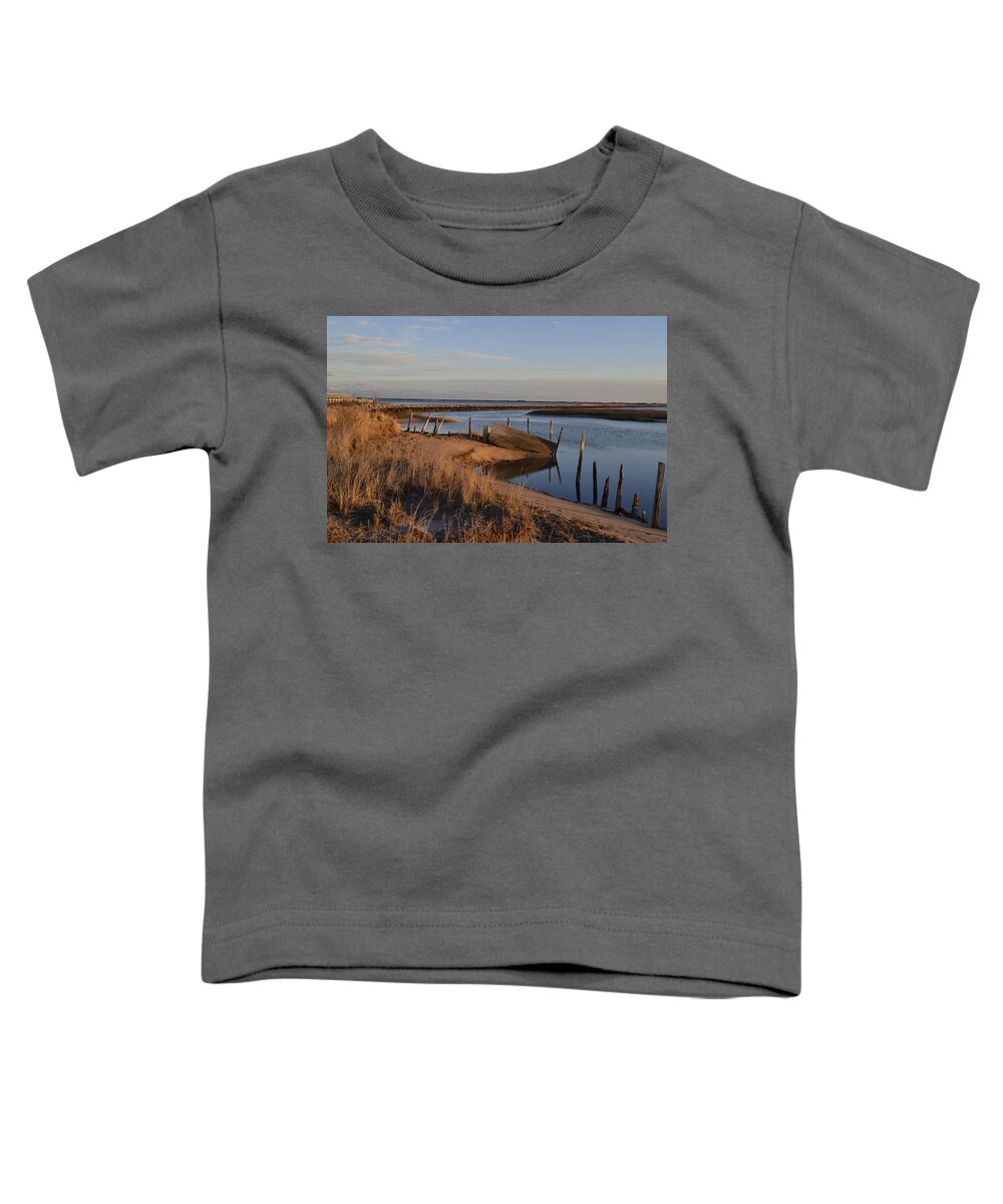 Cape Cod Toddler T-Shirt featuring the photograph Golden End by Ellen Koplow